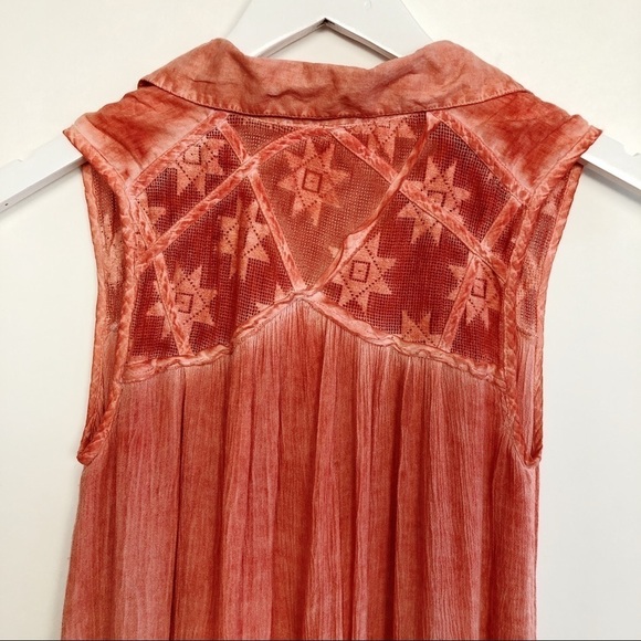 Free People Coral Henley Tunic Tank Top Size Small - Picture 8 of 13